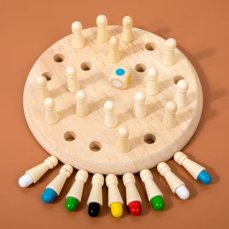 Memory Match Wooden Chess Game