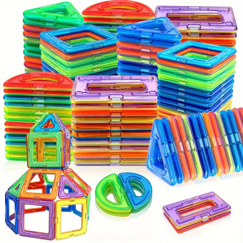 MagnaBuild STEM Magnetic Tiles & Cube Set - 48 Pcs