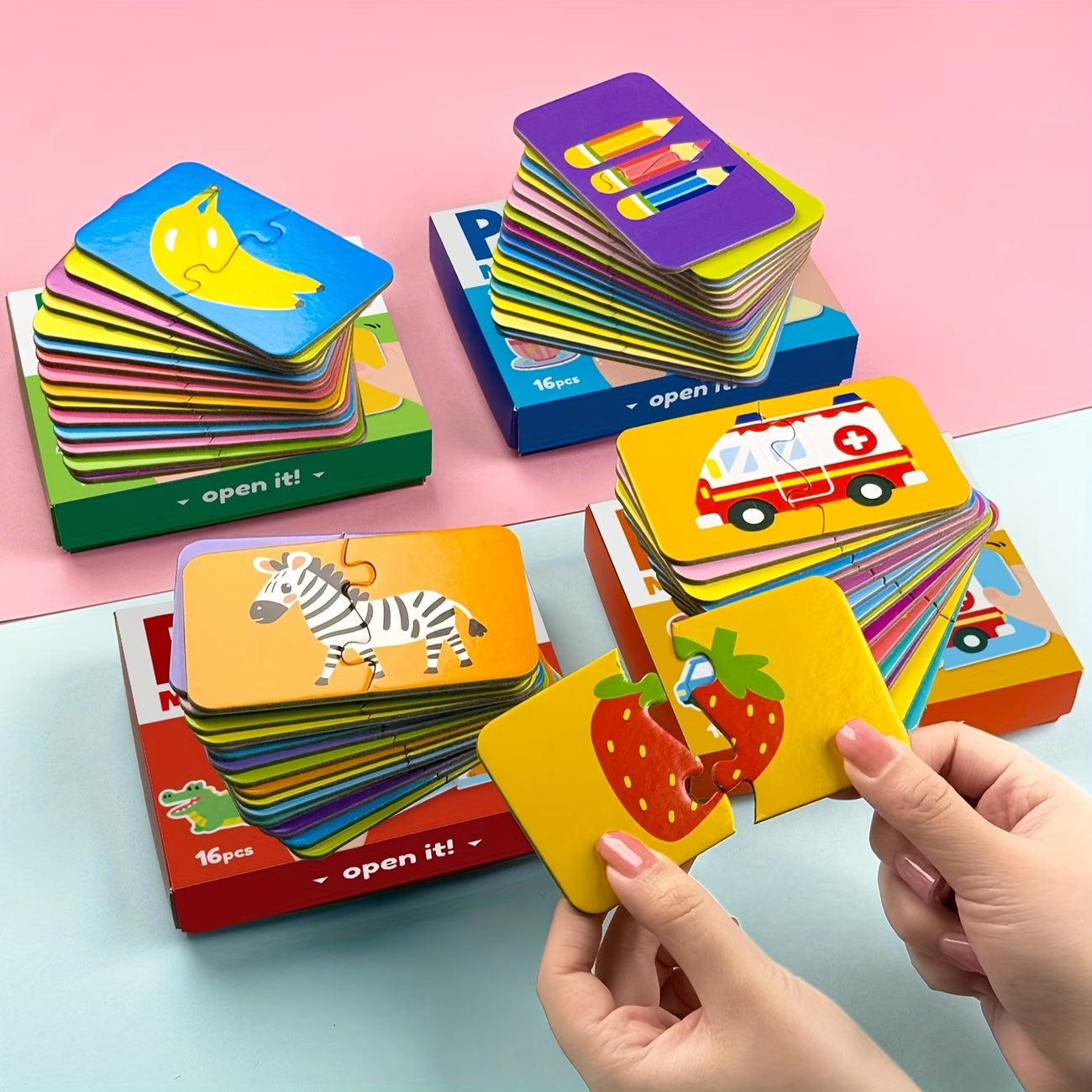 Little Learners Puzzle Set – Animals, Vehicles, Fruits & Fun