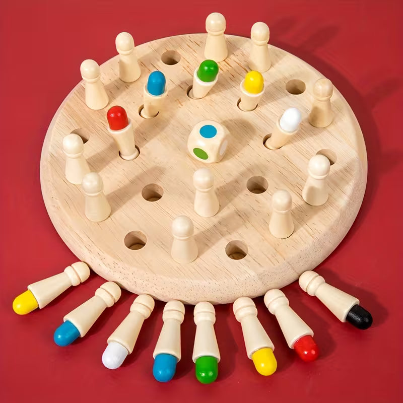 Memory Match Wooden Chess Game