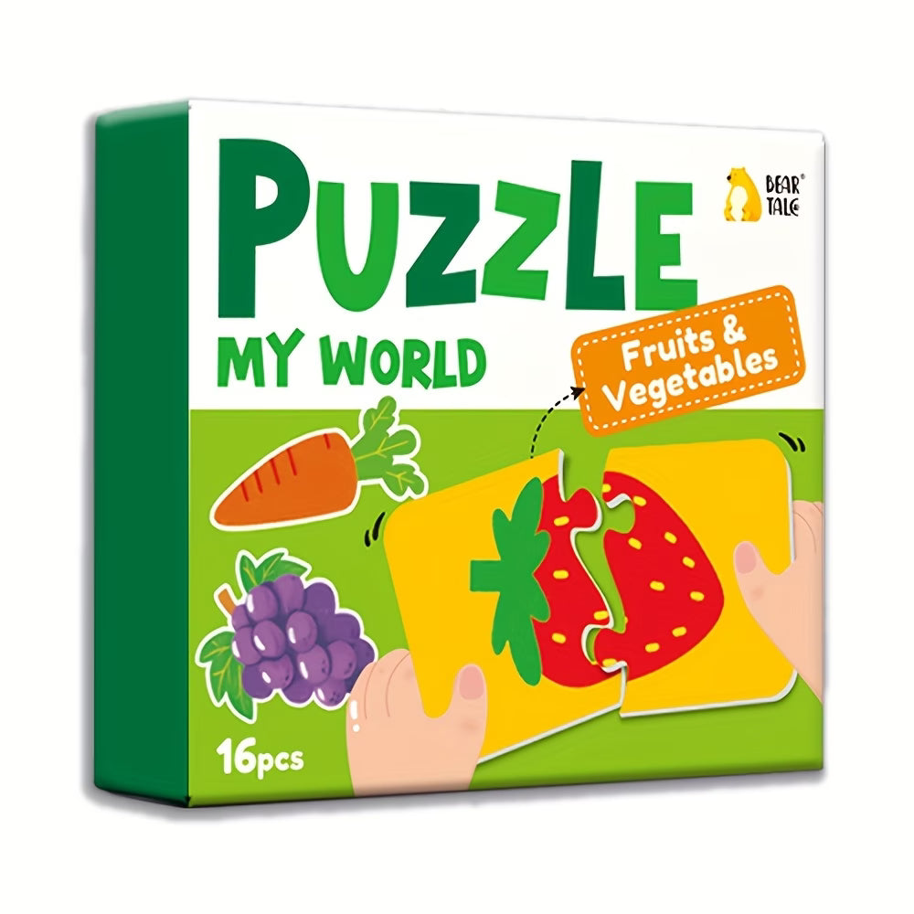 Little Learners Puzzle Set – Animals, Vehicles, Fruits & Fun
