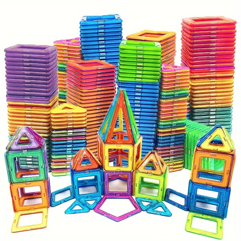 MagnaBuild STEM Magnetic Tiles & Cube Set - 48 Pcs