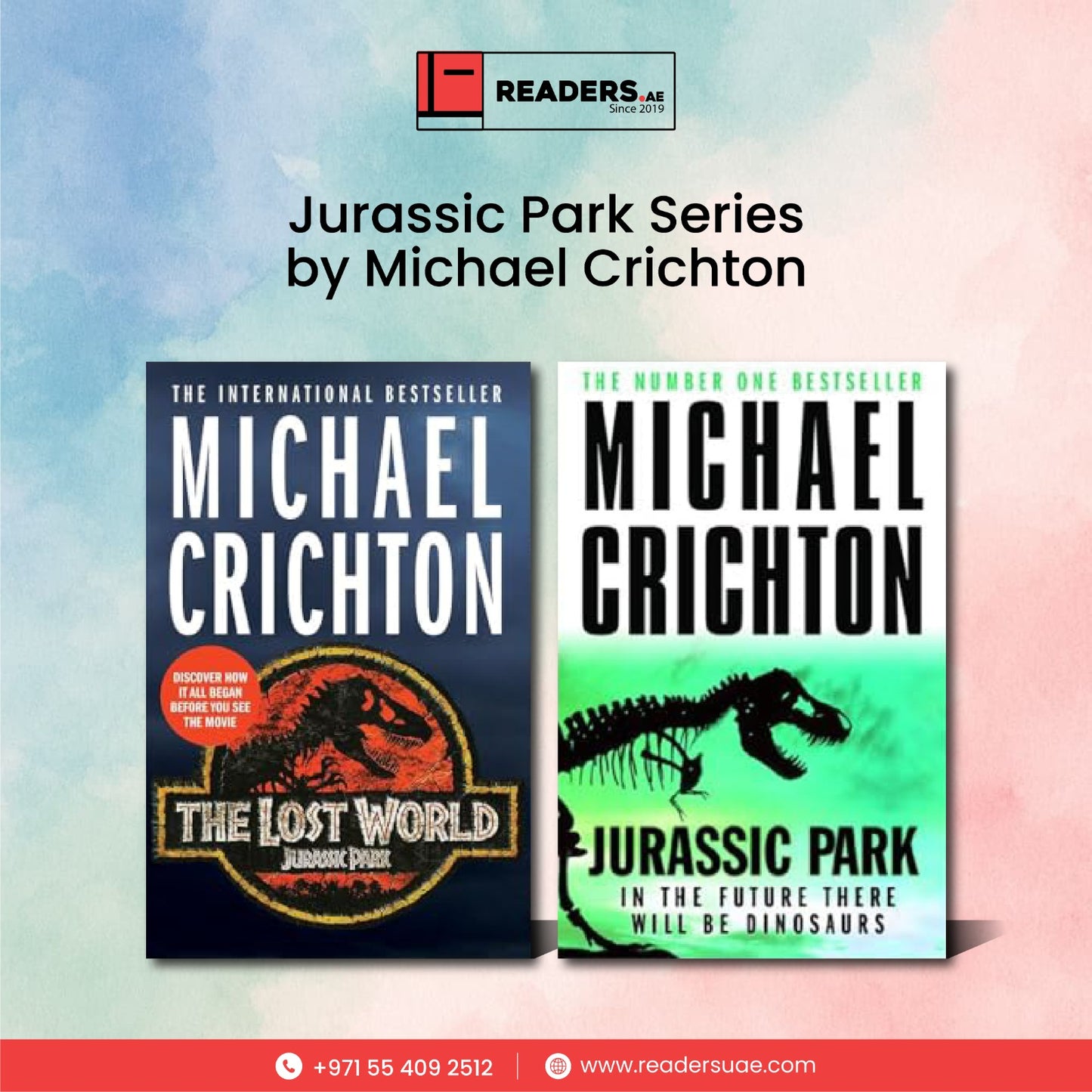 Jurassic Park Series by Michael Crichton # 2 Books