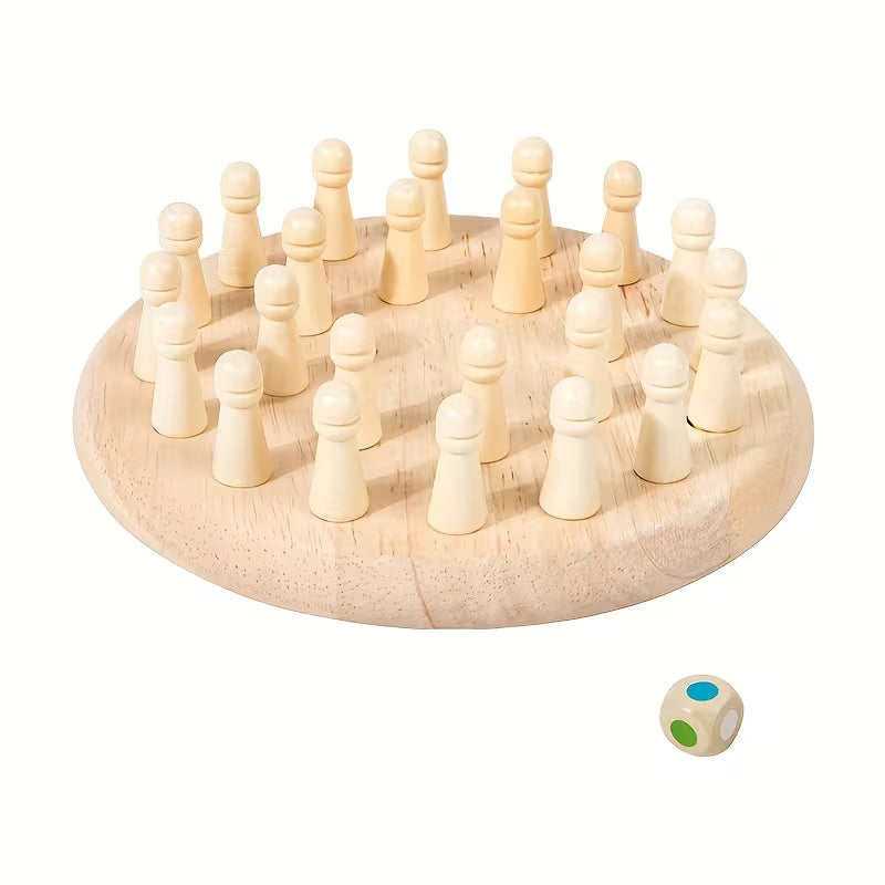 Memory Match Wooden Chess Game