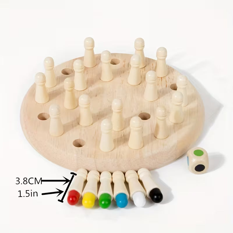 Memory Match Wooden Chess Game