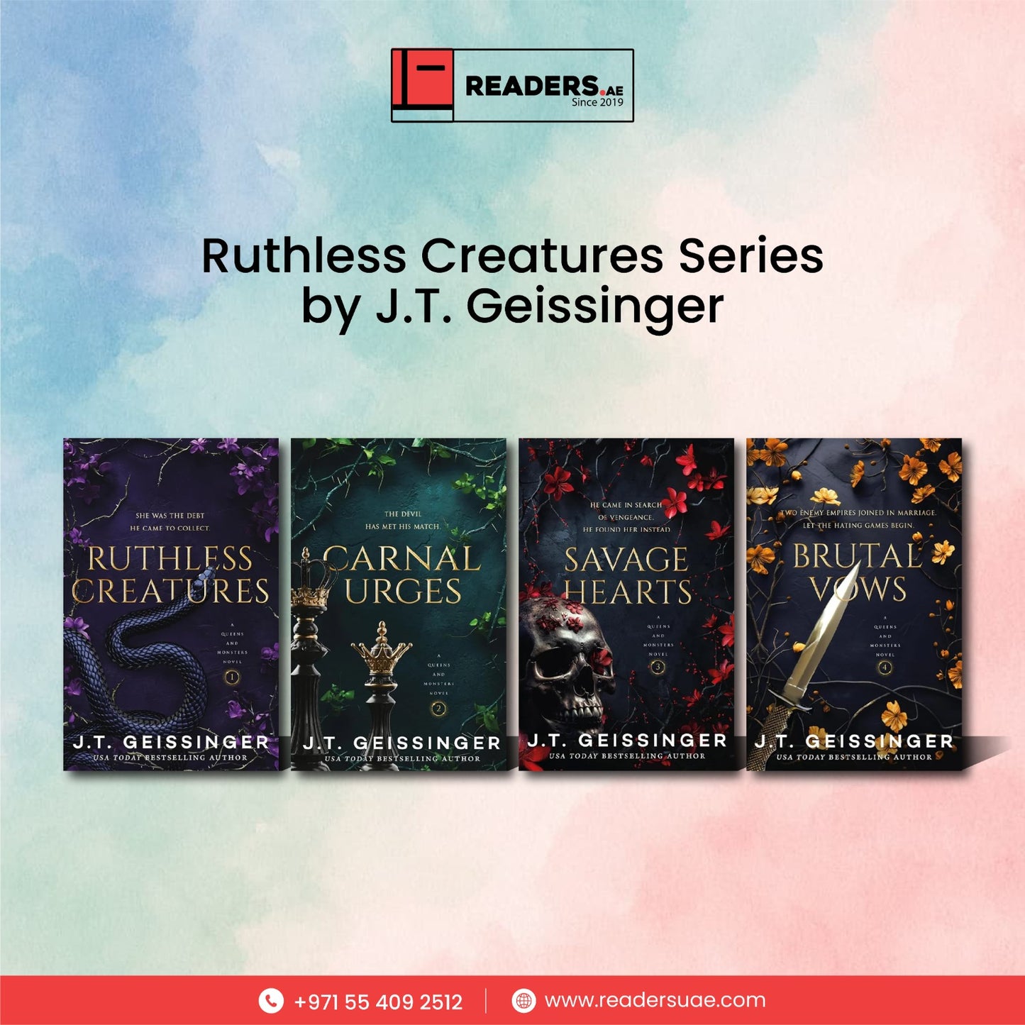 The Queen &  Monsters series by J.T. Geissinger # 4 Books